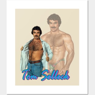 Tom Selleck Retro Fade 80s Posters and Art